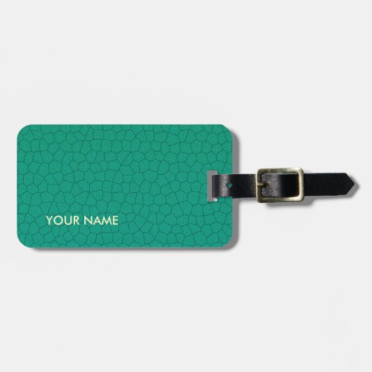 Ledernes Blick-Reise-Gepäck aquamarin Gepäckanhänger (Vorderseite horizontal)
