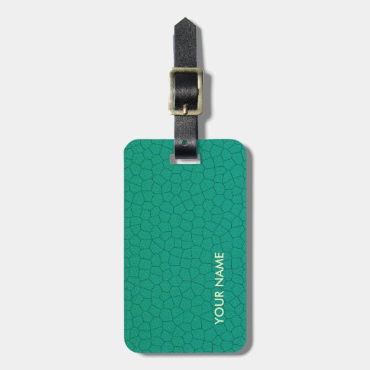 Ledernes Blick-Reise-Gepäck aquamarin Gepäckanhänger (Vorderseite vertikal)