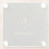 Ledernes Buch-Blick-Quadrat und Kompass Glasuntersetzer (Rückseite)