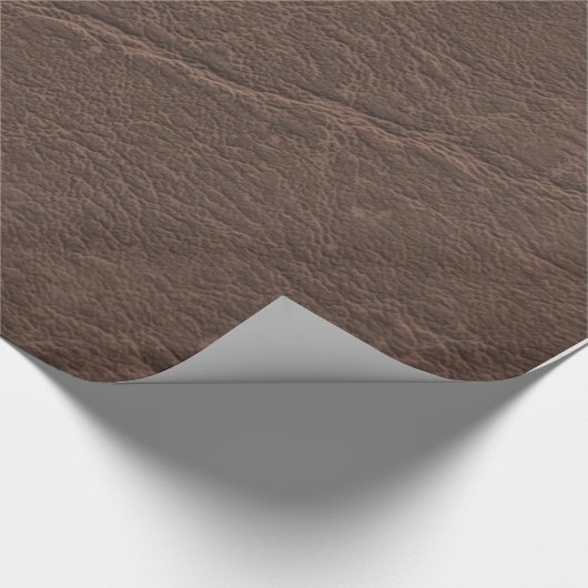 Ledernes dunkles Brown Geschenkpapier (Ecke)