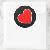 LEDERNES HERZ-SYMBOL 3D RUNDER AUFKLEBER (Tasche)