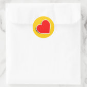 LEDERNES HERZ-SYMBOL 3D RUNDER AUFKLEBER (Tasche)