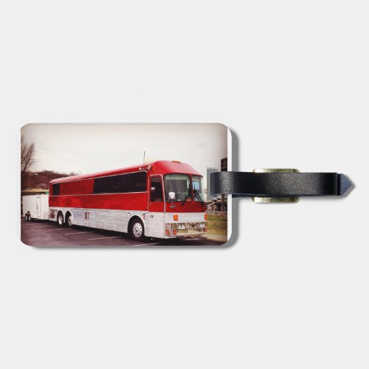 Ledernes Umbaugepäck des Reisebusses Gepäckanhänger (Rückseite horizontal)