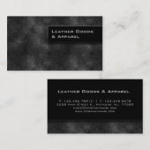 Ledernes Visitenkarte-Schwarz-silbernes Grau Visitenkarte (Vorne/Hinten)