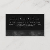 Ledernes Visitenkarte-Schwarz-silbernes Grau Visitenkarte (Rückseite)