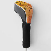 Lederorange-Design farbenfroh einzigartig Golf Headcover (angewinkelt)