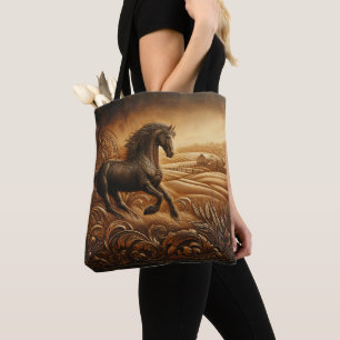 Lederpferderanch Sonnenuntergang Tasche