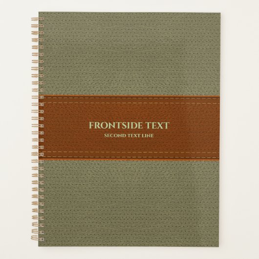 Lederplaner, braun und grün, Imitat Planer (Vorderseite)