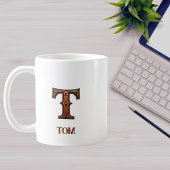 Lederpräge-Western-Initialen-Monogramm T Kaffeetasse
