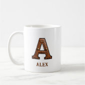 Lederpräge-Western-Monogramm Anfangsbuchstabe A Kaffeetasse (Links)