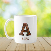 Lederpräge-Western-Monogramm Anfangsbuchstabe A Kaffeetasse