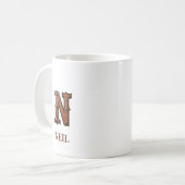 Lederpräge-Western-Monogramm-Anfangsbuchstabe N Kaffeetasse (Vorderseite Links)