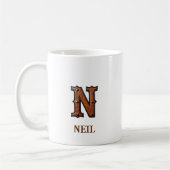 Lederpräge-Western-Monogramm-Anfangsbuchstabe N Kaffeetasse (Links)