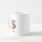 Lederpräge-Western-Monogramm Anfangsbuchstabe S Kaffeetasse (Vorderseite Links)