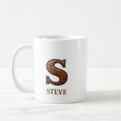 Lederpräge-Western-Monogramm Anfangsbuchstabe S Kaffeetasse (Links)