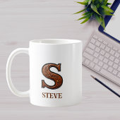 Lederpräge-Western-Monogramm Anfangsbuchstabe S Kaffeetasse