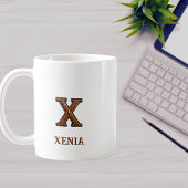 Lederpräge-Western-Monogramm-Anfangsbuchstabe X Kaffeetasse