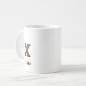Lederpräge-Western-Monogramm-Anfangsbuchstabe X Kaffeetasse (Vorderseite Links)
