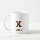 Lederpräge-Western-Monogramm-Anfangsbuchstabe X Kaffeetasse (Links)