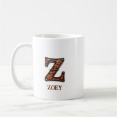 Lederpräge-Western-Monogramm Anfangsbuchstabe Z Kaffeetasse (Links)