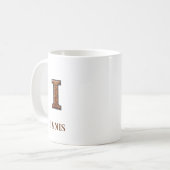 Lederpräge-Western-Monogramm-I Kaffeetasse (Vorderseite Links)