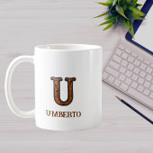 Lederpräge-Western-Monogramm-U Kaffeetasse