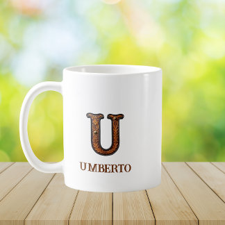 Lederpräge-Western-Monogramm-U Kaffeetasse