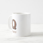 Lederprägung Western Initialen Monogramm Q Kaffeetasse (Vorderseite Links)