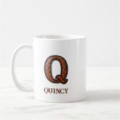 Lederprägung Western Initialen Monogramm Q Kaffeetasse (Links)