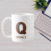 Lederprägung Western Initialen Monogramm Q Kaffeetasse