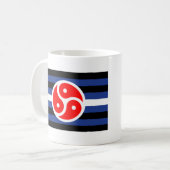Lederpraktik: Stolperflagge Kaffeetasse (Vorderseite Links)