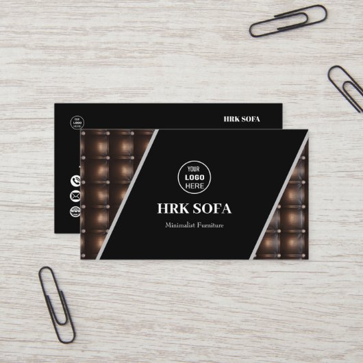 Ledersofa Design Beruflich Visitenkarte (Vorderseite/Rückseite Beispiel)