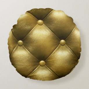 Ledersofa Elegance: Luxuriöse Upholsterie. Rundes Kissen