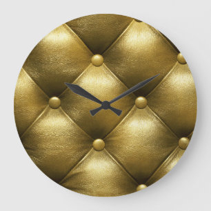 Ledersofa Eleganz: Luxuriöse Polsterung. Große Wanduhr