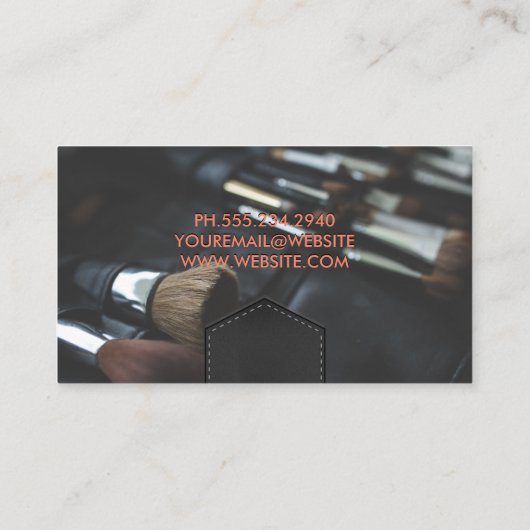 Lederstich | Schreibbürsten mit Embossed Visitenkarte (Rückseite)