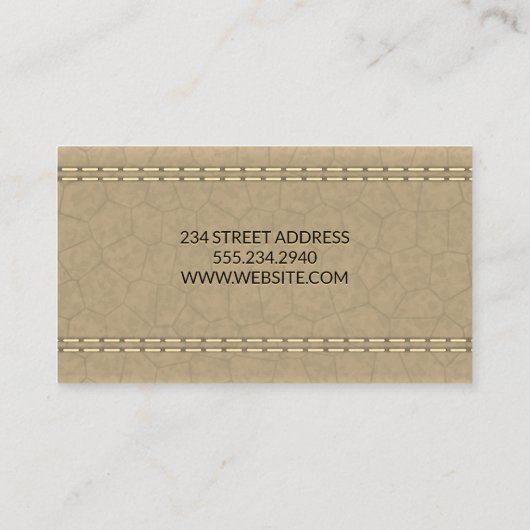 Lederstich Visitenkarte (Rückseite)