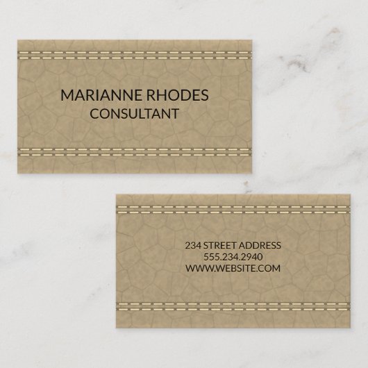 Lederstich Visitenkarte (Vorne/Hinten)