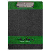 Lederstiche aus schwarzem und grünem Imitat Klemmbrett (Vorderseite)