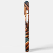 Lederstil-Bär in Landschaftlicher Landschaft Case-Mate iPhone Hülle (Rückseite / Links)