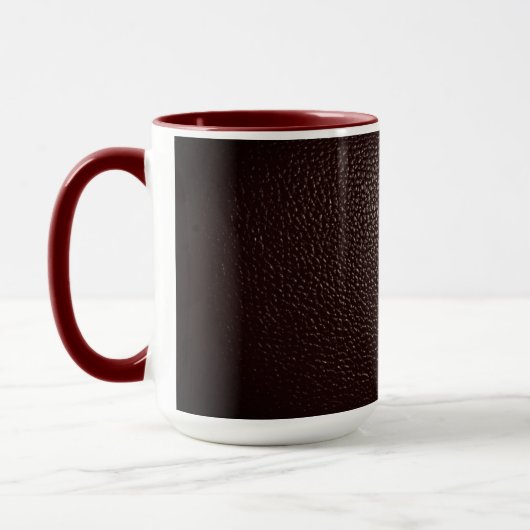 Lederstil in Weinfarbe Tasse (Links)
