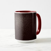 Lederstil in Weinfarbe Tasse (VorderseiteRechts)