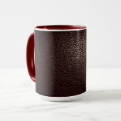 Lederstil in Weinfarbe Tasse (Vorderseite Links)