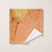 Lederstil mit abgenutzter Farbe, Lachs Badhandtuch Set (Waschlappen)