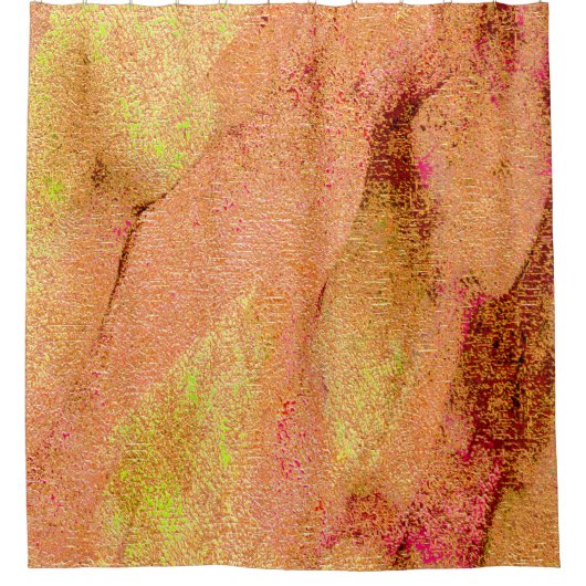 Lederstil mit abgenutzter Farbe, Lachs Duschvorhang (Vorderseite)