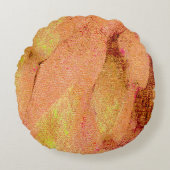 Lederstil mit abgenutzter Farbe, Lachs Rundes Kissen (Vorderseite)