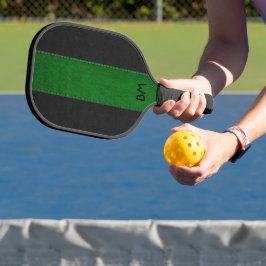 Lederstreifen aus schwarzem und grünem Imitat Pickleball Schläger