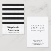 Lederstreifen mit niedlichem Herzmuster Visitenkarte (Vorne/Hinten)