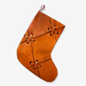 Lederstruktur. Kleiner Weihnachtsstrumpf (Vorderansicht (hängend))