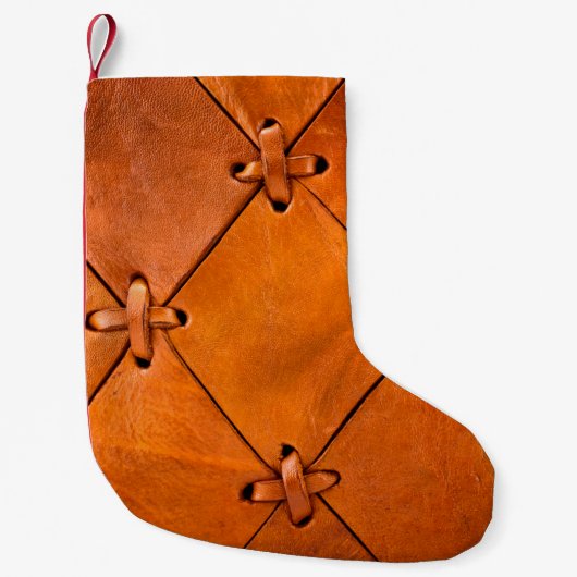 Lederstruktur. Kleiner Weihnachtsstrumpf (Vorderseite)