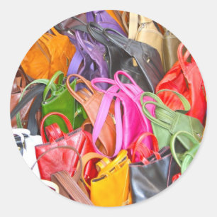 Ledertasche-Aufkleber Runder Aufkleber